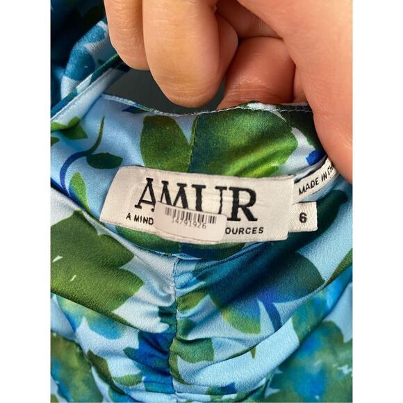 AMUR Edie High Low Tie Neck Halter Gown - Picture 9 of 16